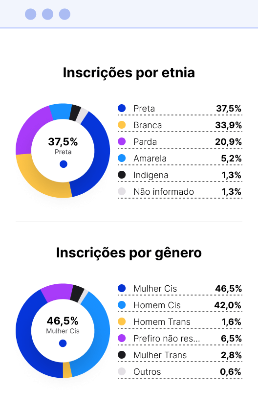 Indicadores por etnia e por gênero